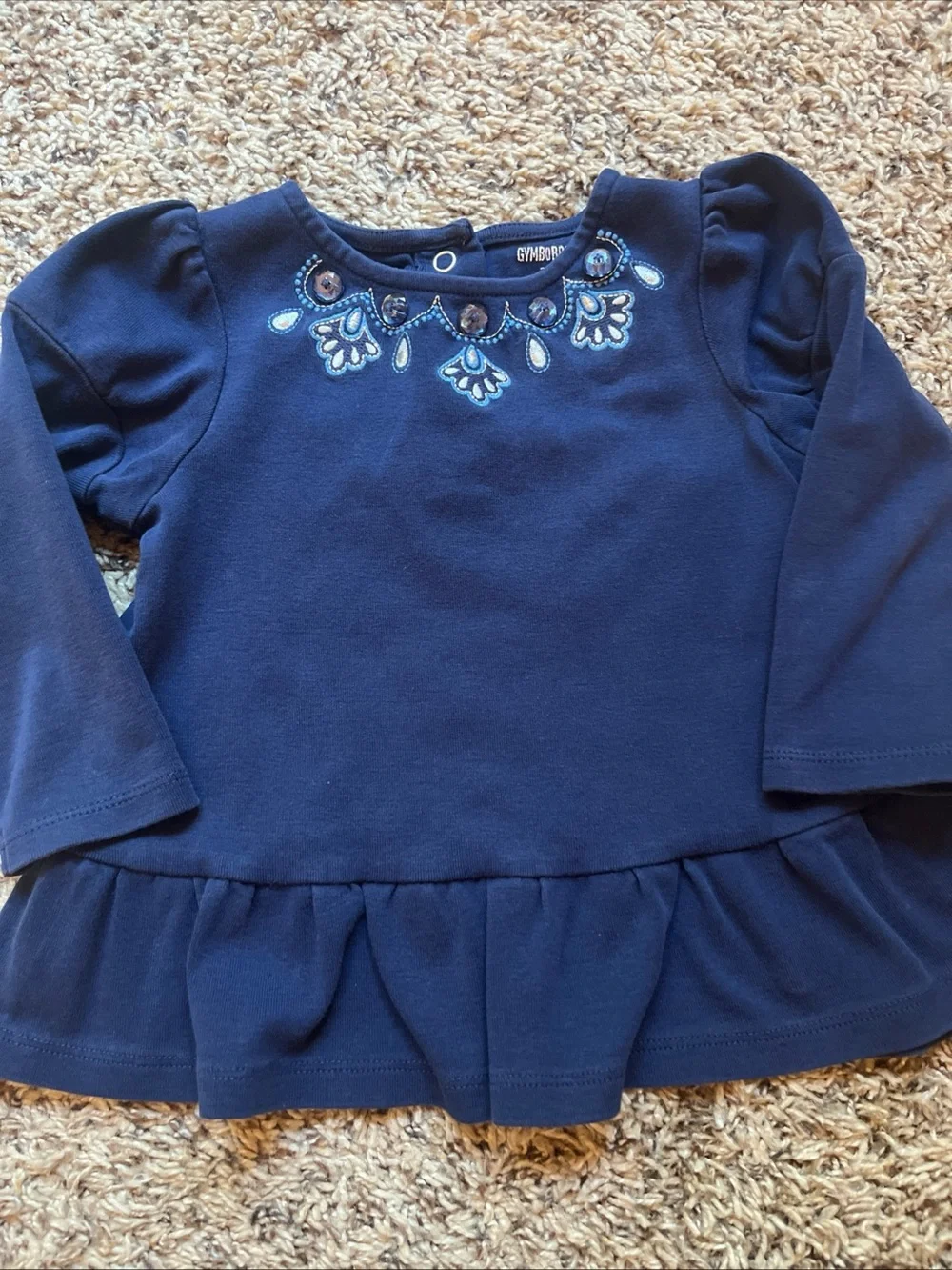 Gymboree 2010 Peacock Petals Blue Swing Top